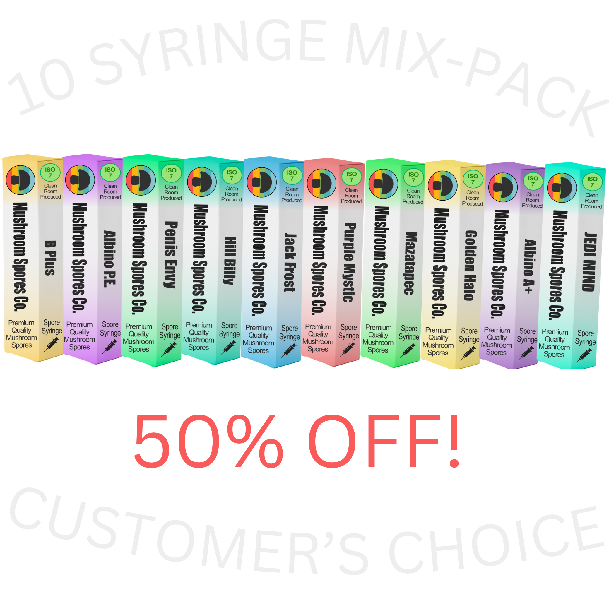 10 SPORE SYRINGE MIX PACK