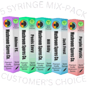 5 spore syringe mix pack